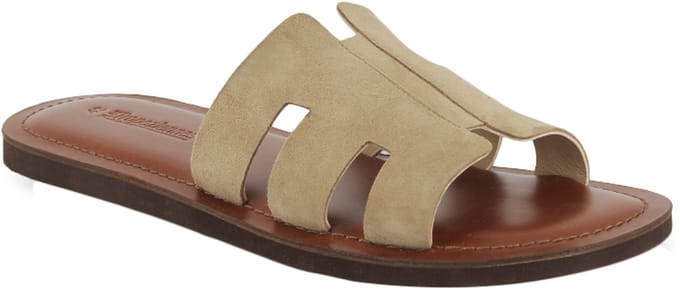 Emia Suede platte leren sandalen
