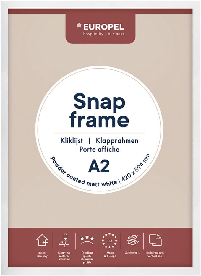 Kliklijst europel a2 25mm mat wit | 10 stuks