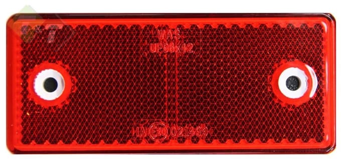 Reflector Rood, Opschroefbaar + zelfklevend, 96 x 42 mm, WAS