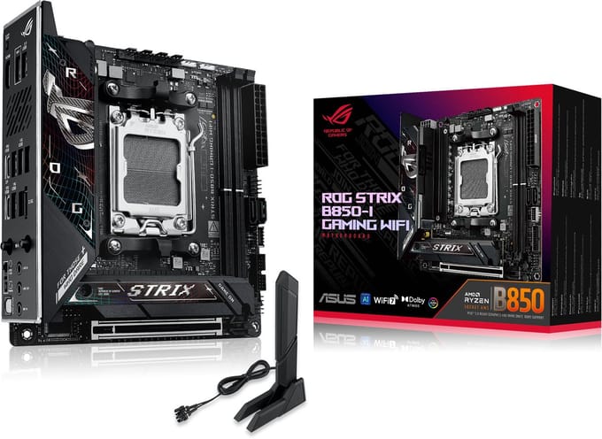 ASUS ROG STRIX B850-I GAMING WIFI Moederbord - AMD B850 - AMD AM5 - DDR5 RAM - Mini-ITX