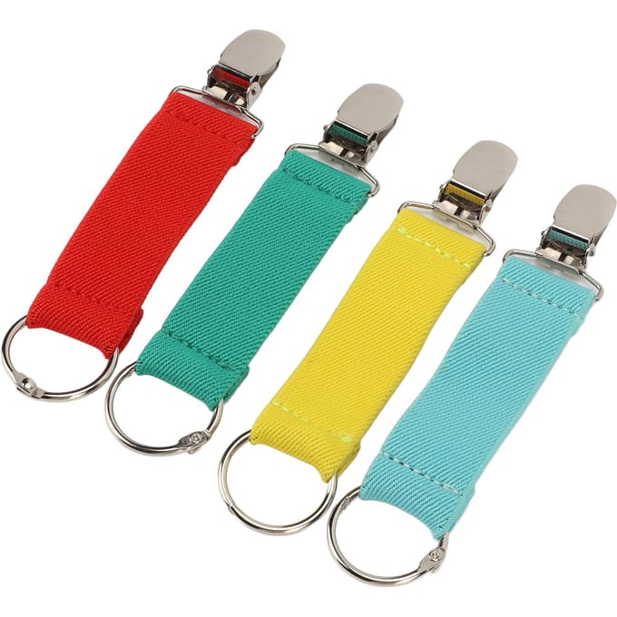 4 stuks Hoedclip 4 Kleuren Ingelegd Kunststof Sluiting Elastisch Polyester Roestvrij Staal Draagbare Hoedclip red