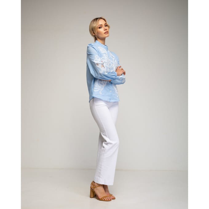 Basic wide leg jeans met een hoge taille.