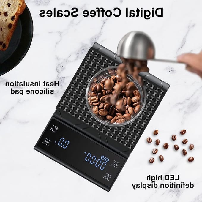 Digitale Precisie Koffieweegschaal met Timer en LED Display