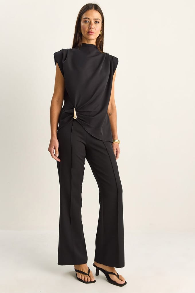 Hoge Taille Flared Leg Co-ord Set