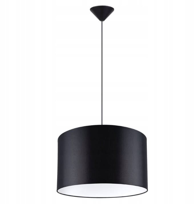Hanglamp NOVA 40 - Sollux Lighting - IP20 - Zwart stof/pvc behuizing - 40 x 40 x 88 cm - 1xE27 LED, exclusief lichtbron - Max. 15 W - Minimalistische hanglamp voor woonkamer, slaapkamer en eetkamer