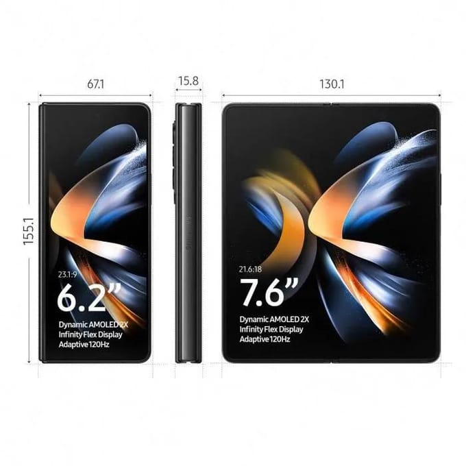 Samsung Galaxy Z Fold4 5G Single SIM Ontgrendeld Opvouwbare Android Smartphone 256GB