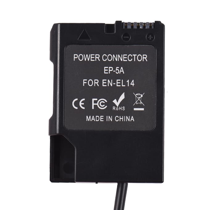 Andoer EH-5A plus EP-5A AC Power Adapter DC Coupler Camera Oplader Vervangen voor EN-EL14 voor Nikon EU Plug gray