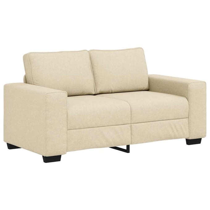 vidaXL - 2-zitsbank - crème - 160x77x82 - cm - stof