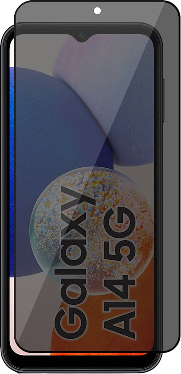 Privacy Screenprotector geschikt voor Samsung Galaxy A14 - Glas Screen Protector FullGuard