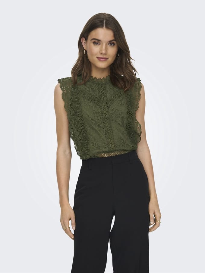 ONLY ONLKARO S/L LACE TOP NOOS WVN Dames Top - Maat S