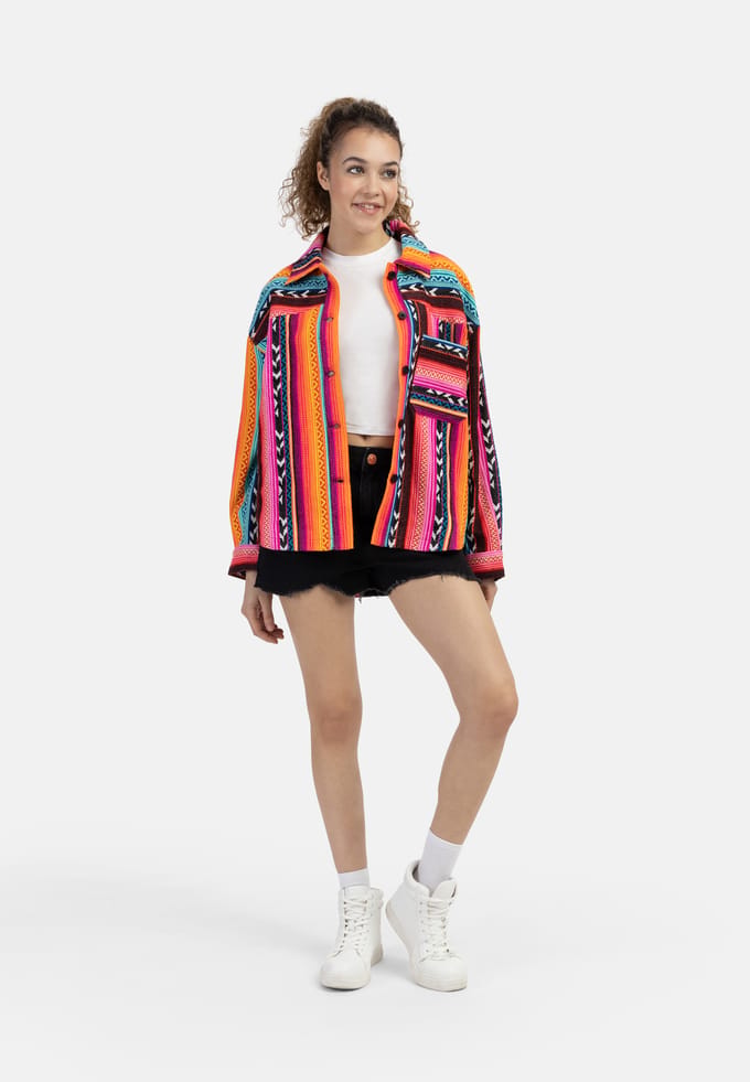 Mymo Overhemd jasje Dames Veelkleurig neonroze