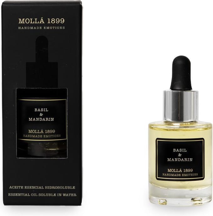 Cereria Mollà 1899 Etherische Olie Basil & Mandarin 30ml, 100% Puur en Natuurlijk Geschikt voor Aroma Diffuser - Essential Oil Diffuser - Etherische Olie voor Aroma Diffuser - Etherische Olie 30ml - mandarijn fris citrus lente