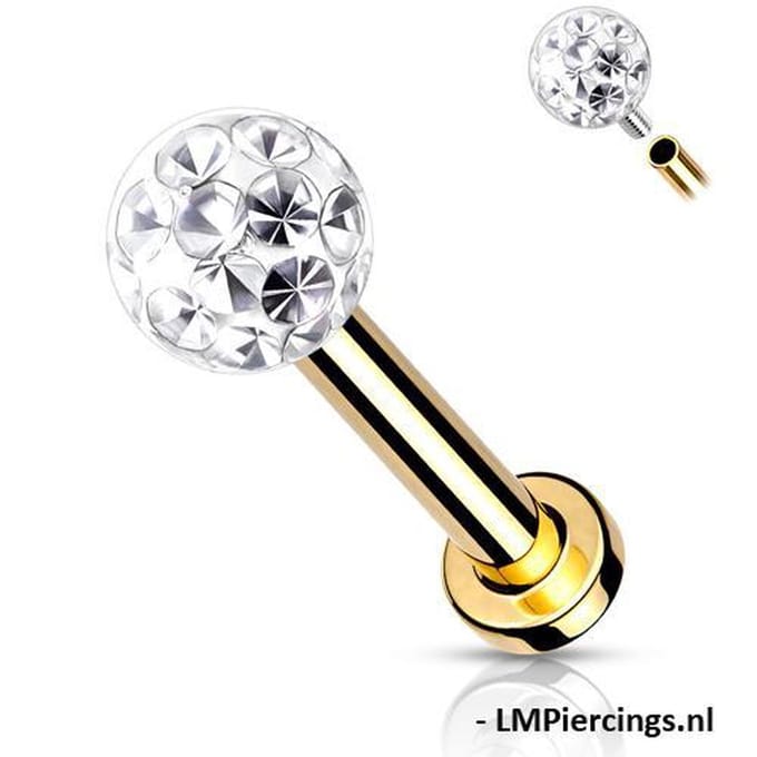 Piercing ferido epoxy 1.2x8 - goud - LMPiercings