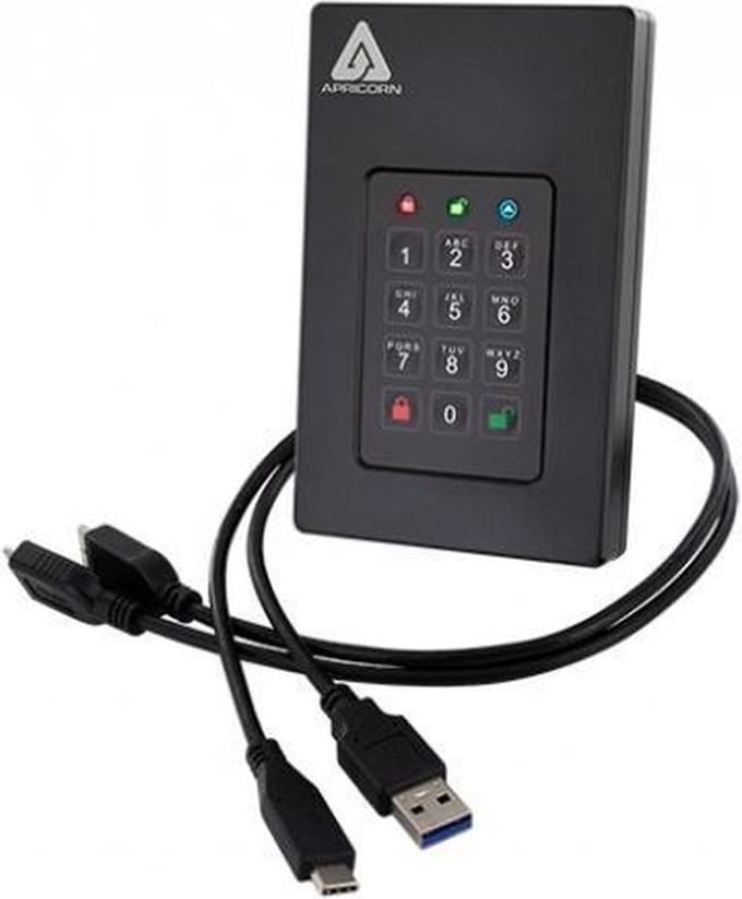 Apricorn Aegis Fortress L3 - 2TB - External Hard drive - Black