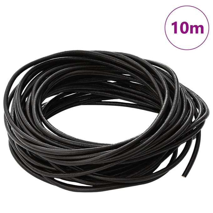 vidaXL - Leren - Koord - 1 - Donkerbruin - Ø3 - mm - x - 10 - m - Leer