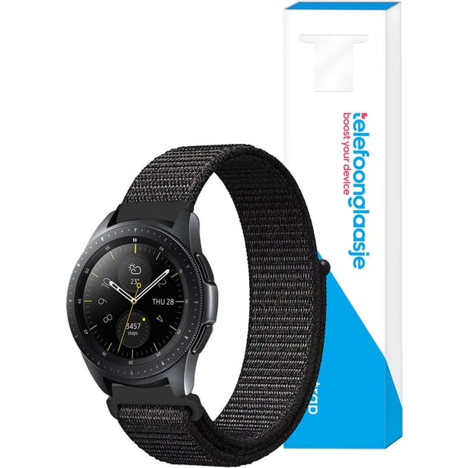 Nylon smartwatch bandje ? Zwart 20mm - Universeel