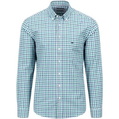 Fynch-Hatton Overhemd Multi Combi Check Grasgroen / male