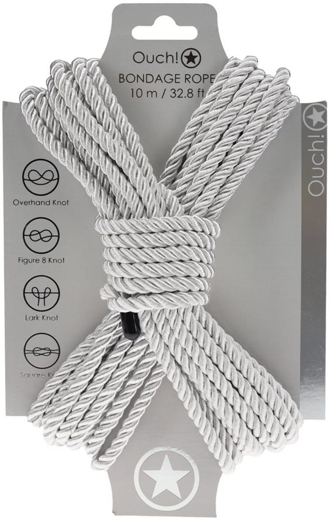 Ouch! by Shots - Polyester Bondage Touw - 10 m / 32,8 ft - Zilver