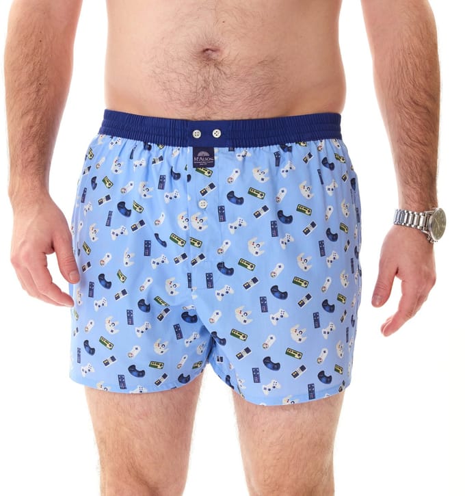 McAlson Heren Boxershort Gamingconsoles Lichtblauw Blauw M