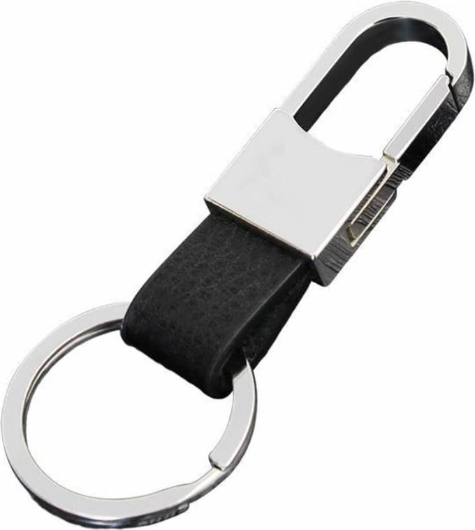 Fako Bijoux - Sleutelhanger - Metaal & PU Leer - Rond - Zilverkleurig