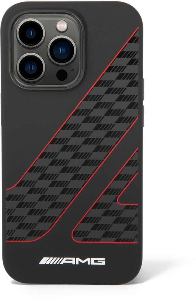 AMG Back Cover - Zwart voor Apple iPhone 14 Pro - Slank profiel - Valbescherming - Carbonlook
