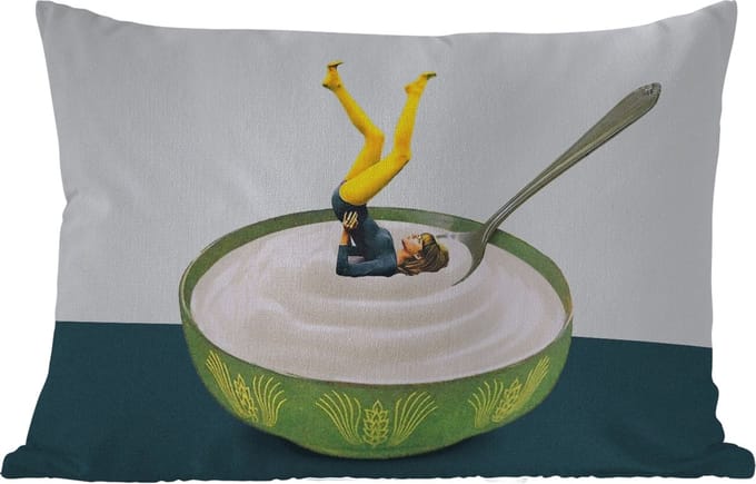 Buitenkussens - Tuin - Yoghurt - Yoga - Retro - 50x30 cm