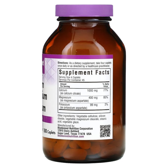 Bluebonnet Nutrition, Calcium Magnesium Kalium, 180 Tabletten