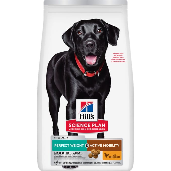 Hill's Science Plan Perfect Weight & Active Mobility Large Breed Adult Hondenvoer met Kip 12kg