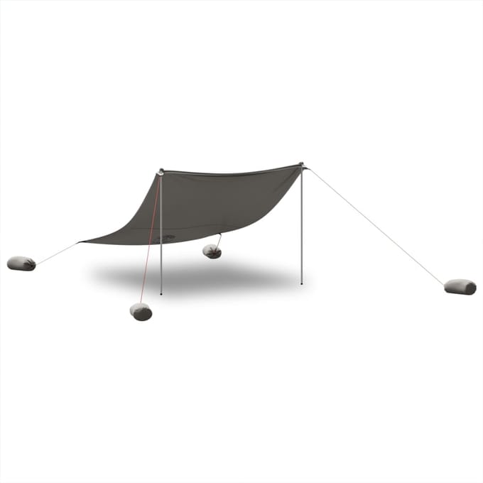 vidaXL - Strandluifel - met - zandankers - 304x300 - cm - grijs