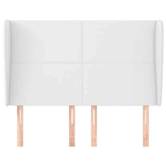 vidaXL - Hoofdbord - met - randen - 147x23x118/128 - cm - kunstleer - wit