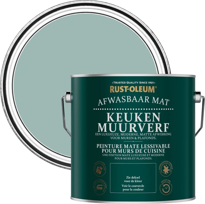 Rust-Oleum Blauw Keuken muurverf - Kustblauw 2,5L