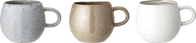 Bloomingville - Handgemaakte theemokken - Addison - Beker stoneware set van 3