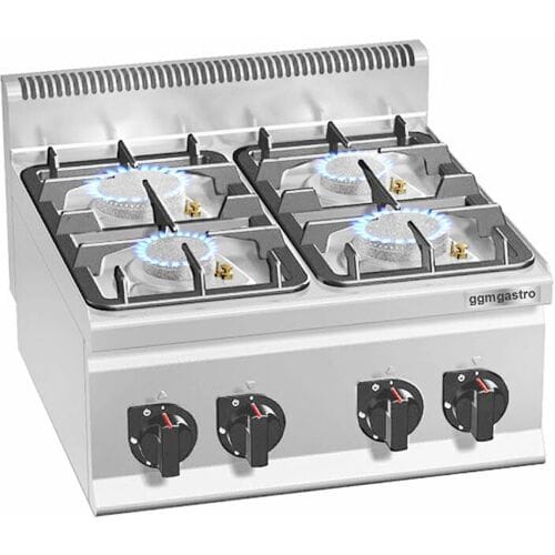 GGM Gastro Gasherd - 19 kW - 4 Brenner Zilver