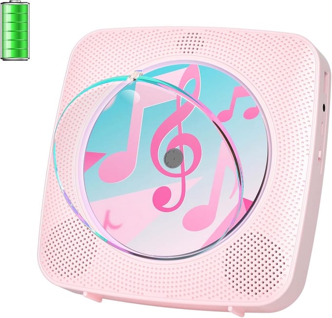 Draagbare CD Speler voor Kinderen met Radio, Bluetooth en USB - Roze