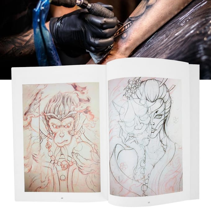 Livre de Modèles d'Entraînement au Tatouage 70 Pages Ombrage Image Couleur Livre de Tatouage Accessoire gray