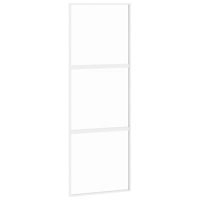 vidaXL - Schuifdeur - 76x205 - cm - gehard - glas - en - aluminium - wit