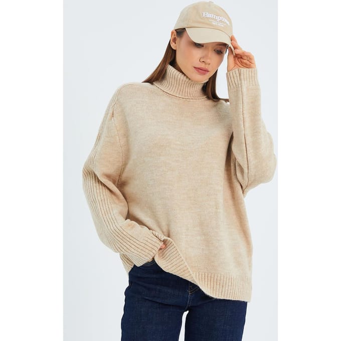 Losse Pas Turtleneck Gebreide Trui
