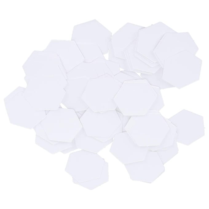 100 Stuks Patchwork Sjabloon Zeshoek Papier Modelbord Quilten Naaien Knutselen DIY Steekgereedschap(22mm Zeskant ) white
