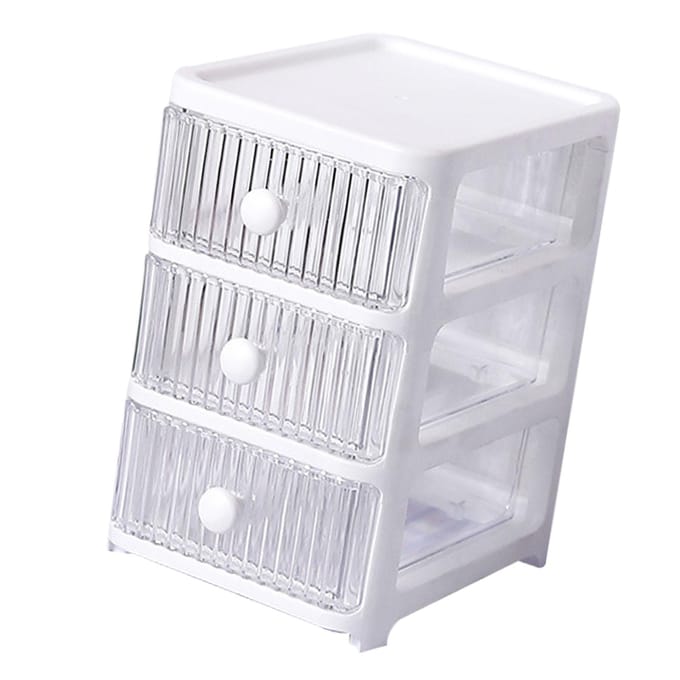 Bureau Opbergdoos met Lades Meerdere Lagen Transparant Multifunctioneel Stapelbaar Bureau Organizer white