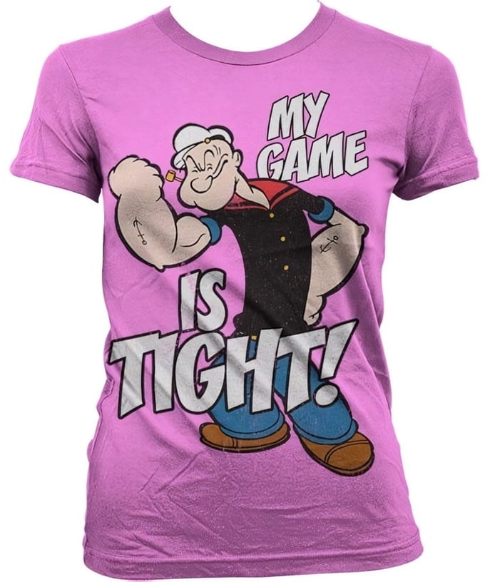 Popeye Game Is Tight Girly T-shirt voor dames, roze