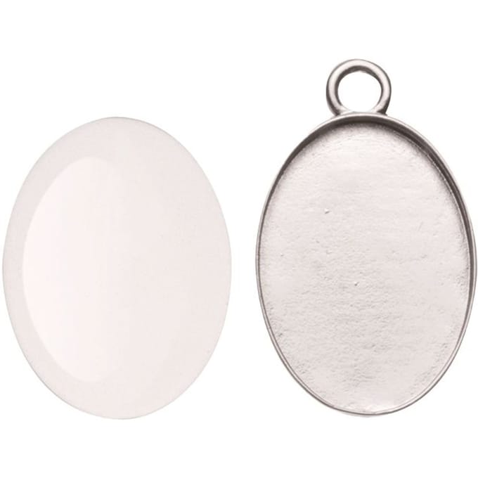Cabochon-Decoratieve hanger klein - Ovaal