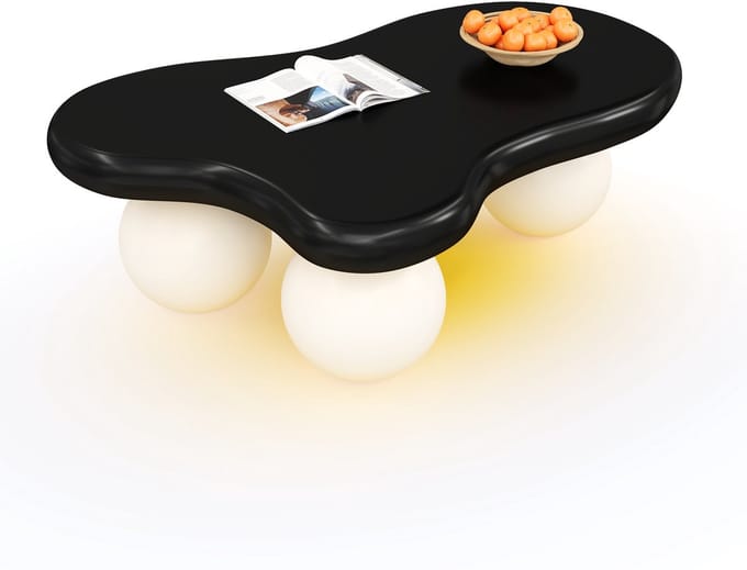 Salontafel - Wolkvorm - Wolkvorm en LED 16 Kleuren - Stijlvol Modern Design - MDF - Wit
