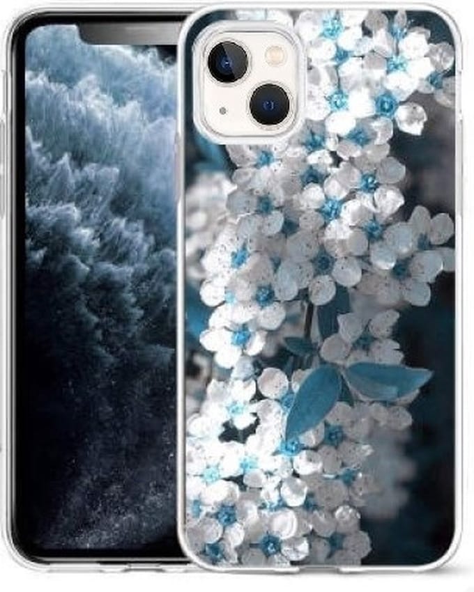 Cityhoesje-iPhone 14 Plus-15 Plus hoesje – Bloemen – Backcover