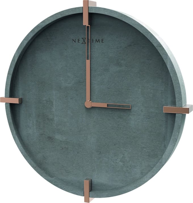 NeXtime - Stille Wandklok - 32 cm - Concrete - Grijs- 'Mohawk Wall'