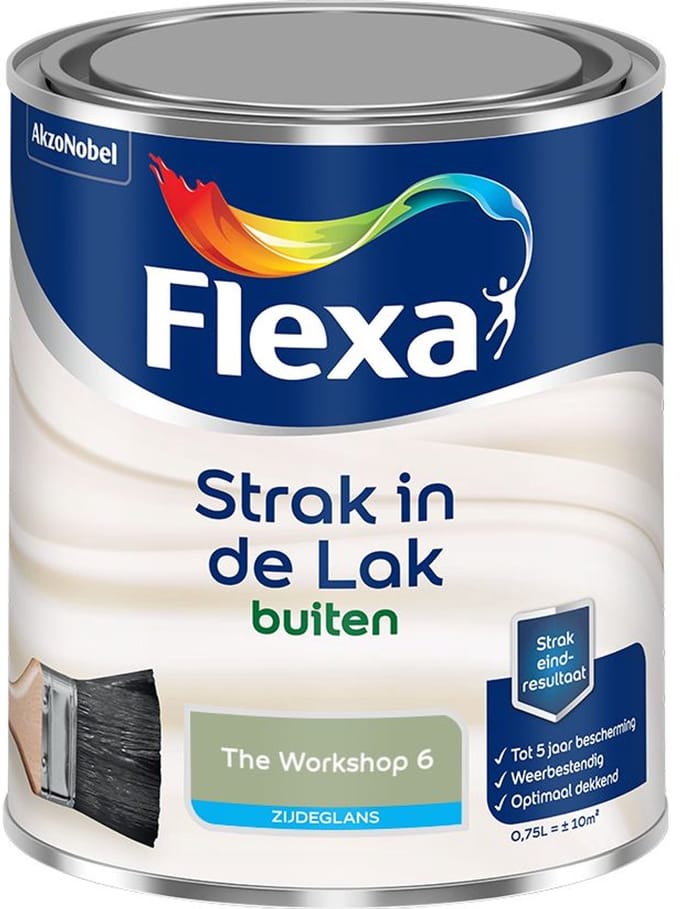 Flexa - Strak In De Lak Buitenlak Zijdeglans - The Workshop 6 - Mengverf - 750 Ml