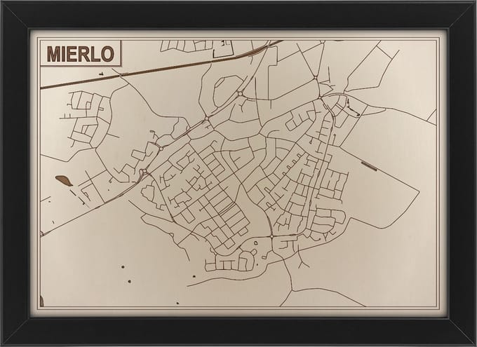 Houten stadskaart van Mierlo