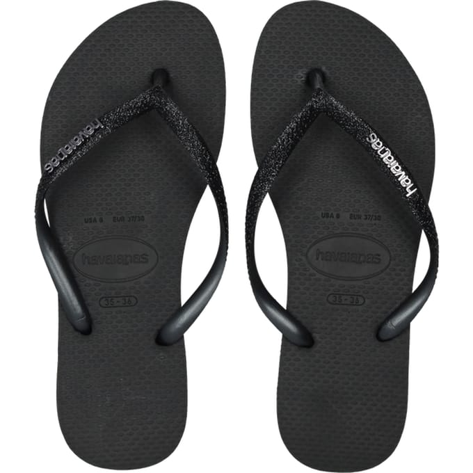 Havaianas Slim Slippers en Sandalen Dames - Zwart - Maat 33/34 - Plastic