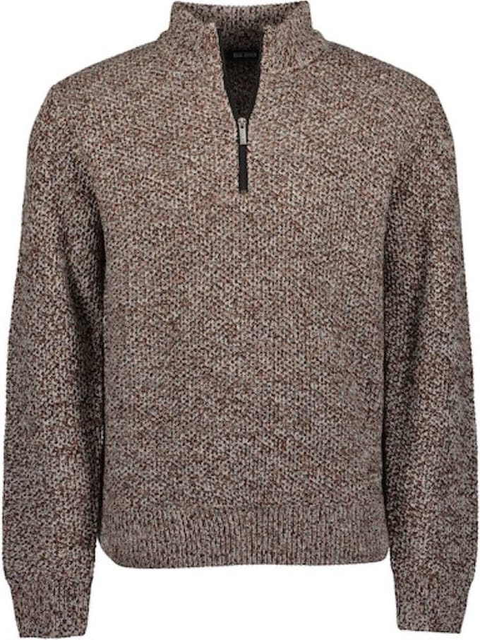 Blue seven heren - Trui 376471 bruin gemeleerd maat L