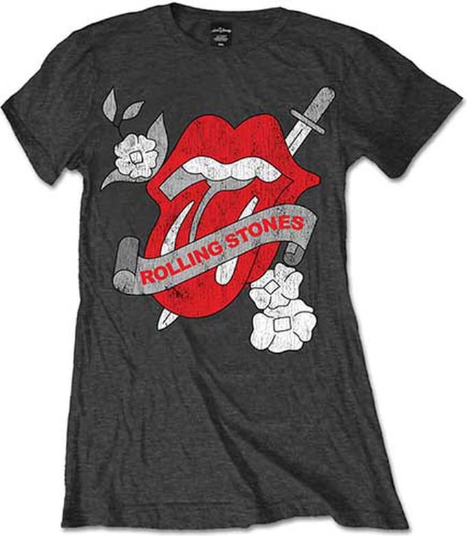 The Rolling Stones - Vintage Tattoo Dames T-shirt - M - Grijs