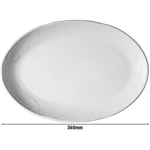 GGM Gastro (12 Stück) CLASSICO - Platte/Dönerteller - oval - Länge: 360mm - Weiß Wit